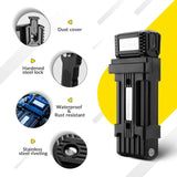 ROCKBROS ROCKBROS Zapięcie Składane Rowerowe Blokada 88cm z 2 Kluczami Bezpieczne Zabezpieczenie przed Kradzieżą Zapięcie Rowerowe z Uchwytem do Roweru Górskiego, Roweru Elektrycznego, Roweru Szosowego Torba Przednia