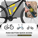 ROCKBROS ROCKBROS Zapięcie Składane Rowerowe Blokada 88cm z 2 Kluczami Bezpieczne Zabezpieczenie przed Kradzieżą Zapięcie Rowerowe z Uchwytem do Roweru Górskiego, Roweru Elektrycznego, Roweru Szosowego Torba Przednia