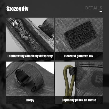 ROCKBROS Tyvek® Torby na kierownicę — wodoodporna przyjazny dla środowiska z paskiem na ramię
