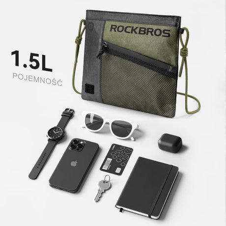 ROCKBROS Tyvek® Torby na kierownicę — wodoodporna przyjazny dla środowiska z paskiem na ramię