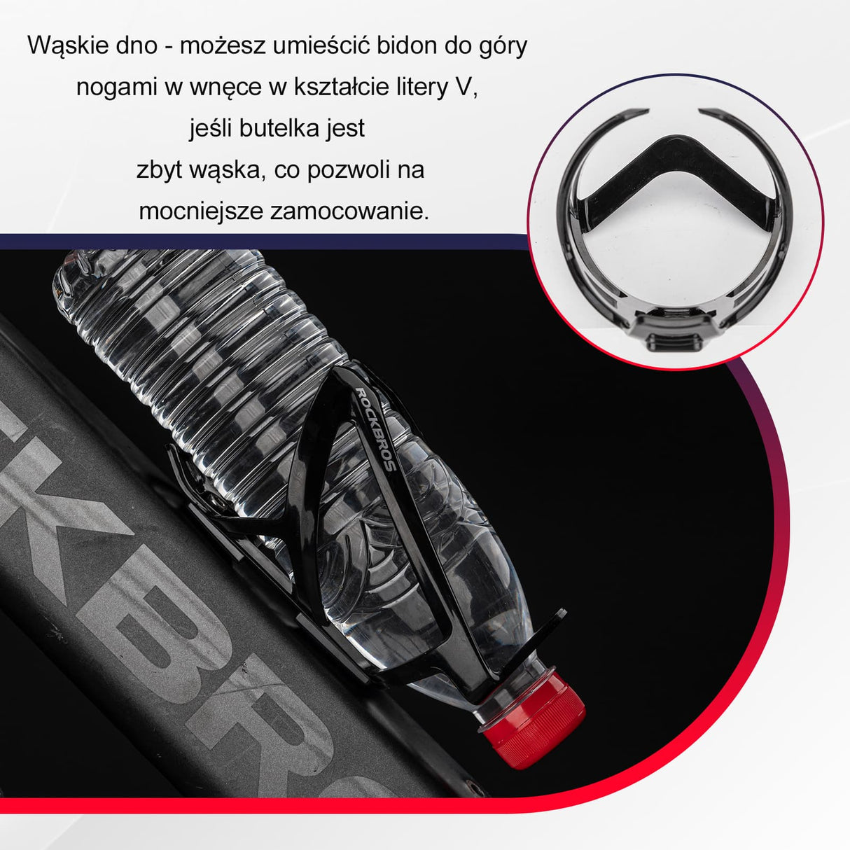 Uchwyty na Bidon Lekki Materiał PC Kolorowy 35g-FK-338