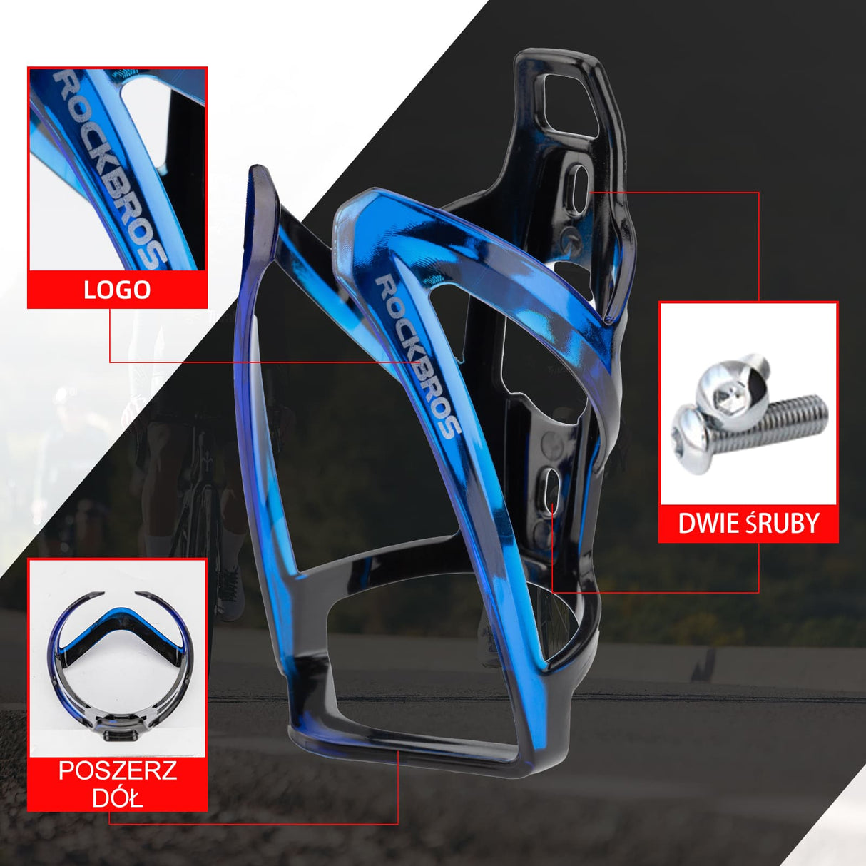 Uchwyty na Bidon Lekki Materiał PC Kolorowy 35g-FK-338