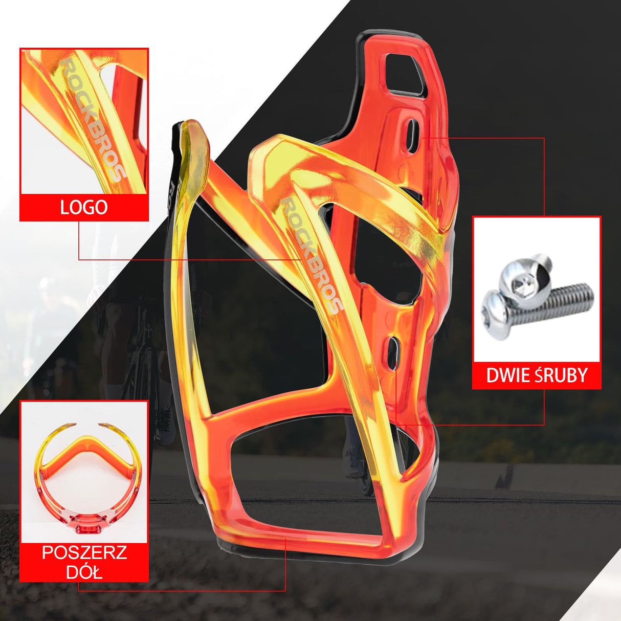 Uchwyty na Bidon Lekki Materiał PC Kolorowy 35g-FK-338
