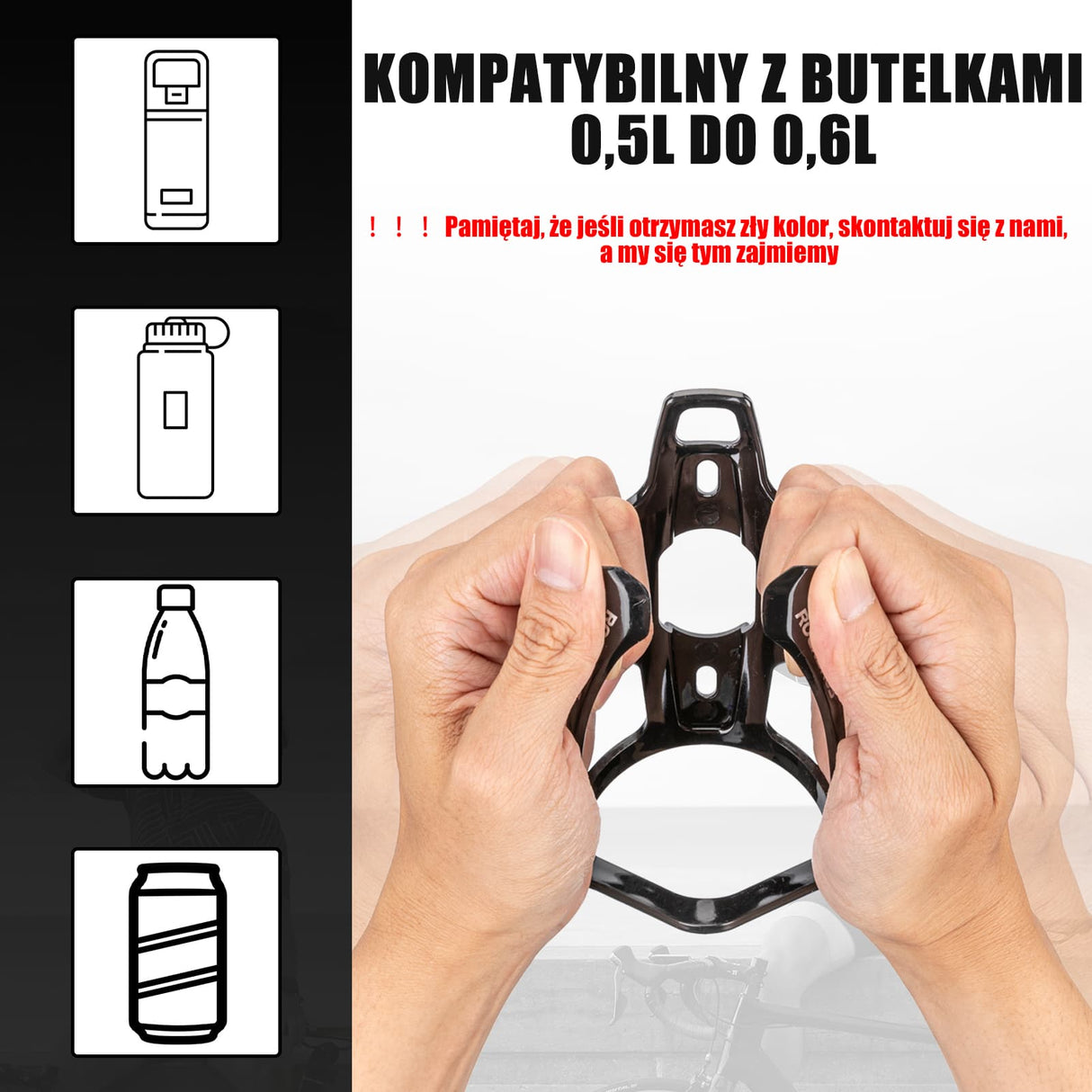 Uchwyty na Bidon Lekki Materiał PC Kolorowy 35g-FK-338