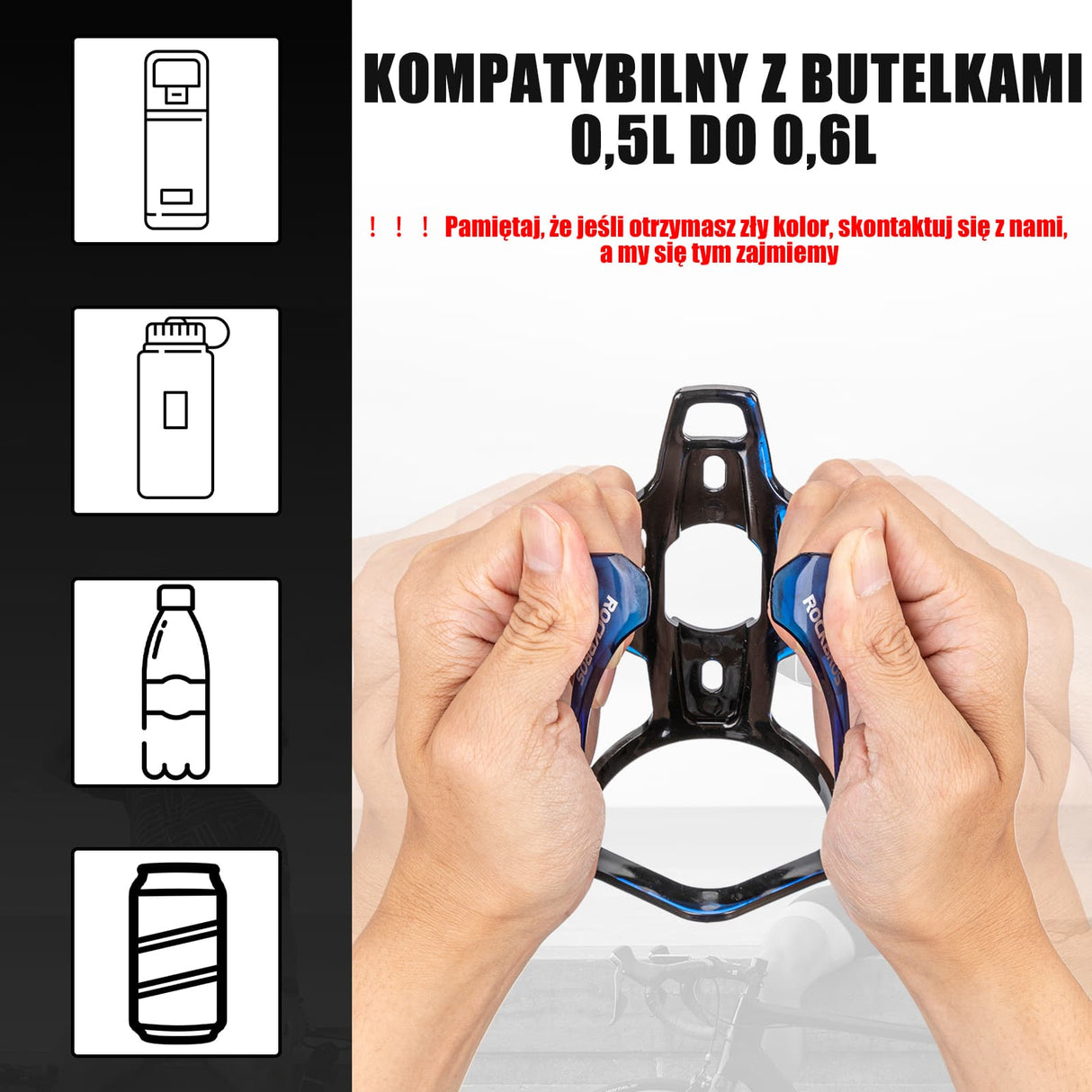 Uchwyty na Bidon Lekki Materiał PC Kolorowy 35g-FK-338