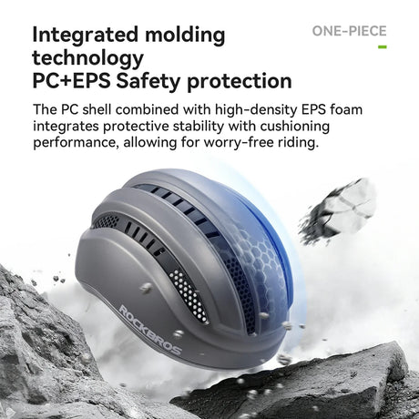 ROCKBROS Kask Rowerowy Rekreacyjny Zdejmowany Daszek I Gogle Magnetyczne-ZK-099 Kaski