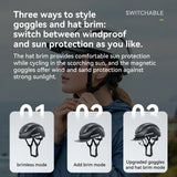 ROCKBROS Kask Rowerowy Rekreacyjny Zdejmowany Daszek I Gogle Magnetyczne-ZK-099 Kaski