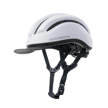 ROCKBROS Kask Rowerowy Rekreacyjny Zdejmowany Daszek I Gogle Magnetyczne-ZK-099 KaskiMatowa biel