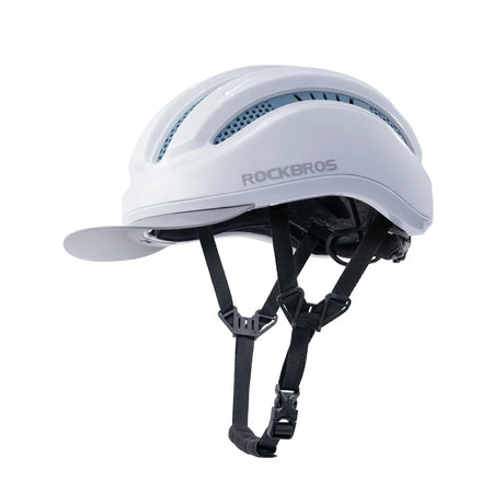 ROCKBROS Kask Rowerowy Rekreacyjny Zdejmowany Daszek I Gogle Magnetyczne-ZK-099 KaskiBiały
