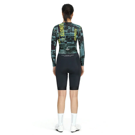 Velonuts Velonuts Damska Koszulka Rowerowa Velonuts Ultra Short Z Długim Rękawem Zielona Koszulki