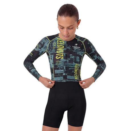 Velonuts Velonuts Damska Koszulka Rowerowa Velonuts Ultra Short Z Długim Rękawem Zielona Koszulki