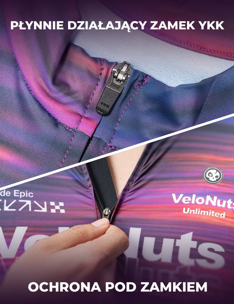 Velonuts Velonuts Męska Koszulka Rowerowa Velonuts Extra Short Krótki Rękaw, Fioletowa Koszulki