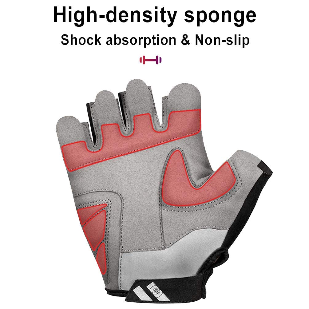 ROCKBROS ROCKBROS Rękawiczki Rowerowe z Połowy Palców Antypoślizgowe Amortyzujące Wstrząsy bez Palców Odblaskowe Jazda na Motocyklu Wędrówki Wędkarstwo Trening Rękawiczki