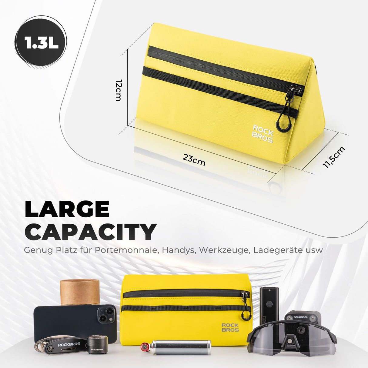 Torba na Kierownicę Rowerową Odporna na Zużycie 1,3L-W011