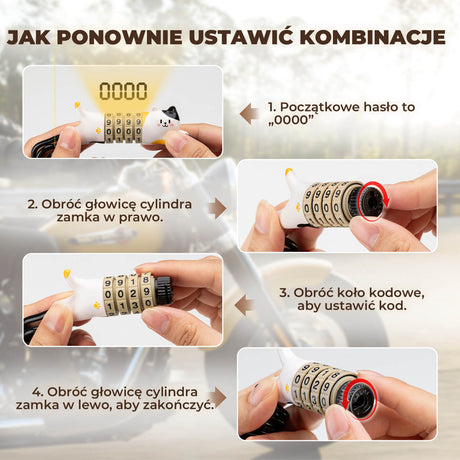 Zapięcia Szyfrowy do Kasku w Kształcie Kota dla Dzieci 