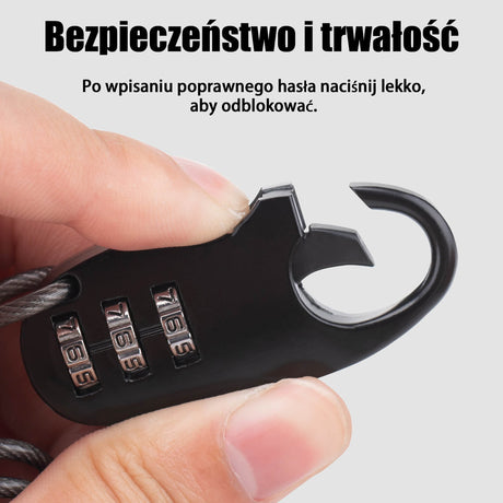 Zapięcie do Kasku Rowerowego Trzycyfrowe Hasło Długość 90cm