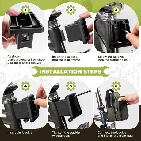 ROCKBROS Torba na Kierownicę do Roweru Składanego 1,8L, z Klamrą Montażową-W014 Torby na kierownicę