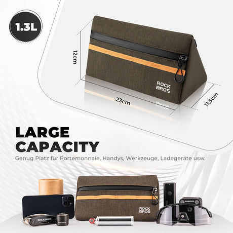 ROCKBROS Torba na Kierownicę Rowerową Odporna na Zużycie 1,3L-W011 Torby na kierownicę