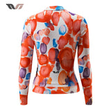 ROCKBROS Bielizna Rowerowa Damska Z Polaru Tvi Z Długim Rękawem – Ciepła Koszulka Rowerowa – Pomarańczowa Koszulki