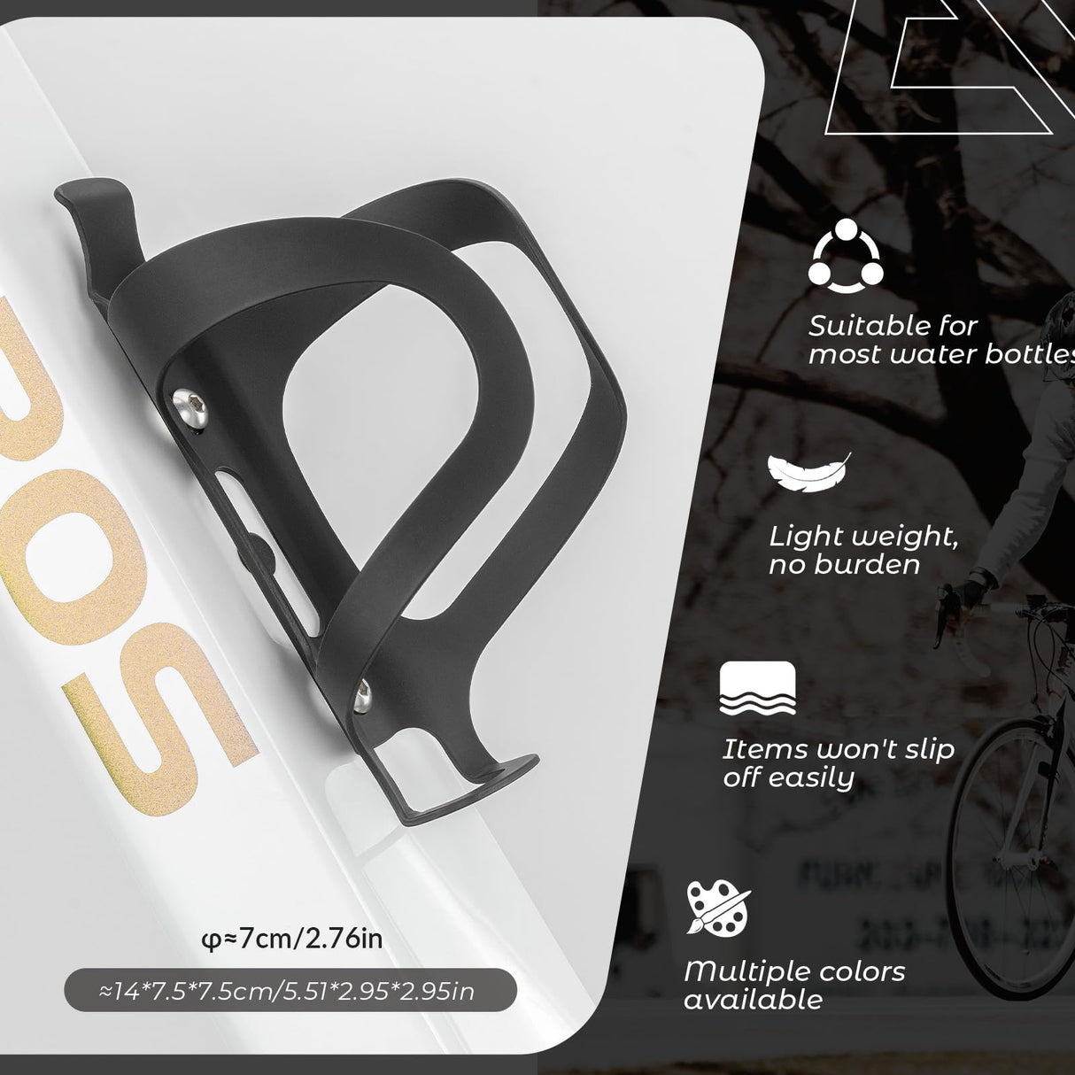 ROCKBROS ROCKBROS Uchwyt na Butelkę, Lekki, Prosta Instalacja, Uniwersalny, na Butelek, Parasol, Puszek, do Więszości Rowerów, Stabliny, Czarny, Niebieski, Czerwony, Zielony Uchwyty na bidon
