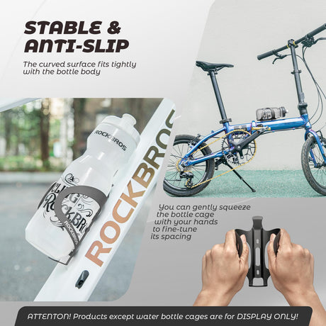 ROCKBROS ROCKBROS Uchwyt na Butelkę, Lekki, Prosta Instalacja, Uniwersalny, na Butelek, Parasol, Puszek, do Więszości Rowerów, Stabliny, Czarny, Niebieski, Czerwony, Zielony Uchwyty na bidon