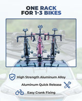 electric suction cup car roof bike rack for 3 bikes quick release aluminium alloy mount