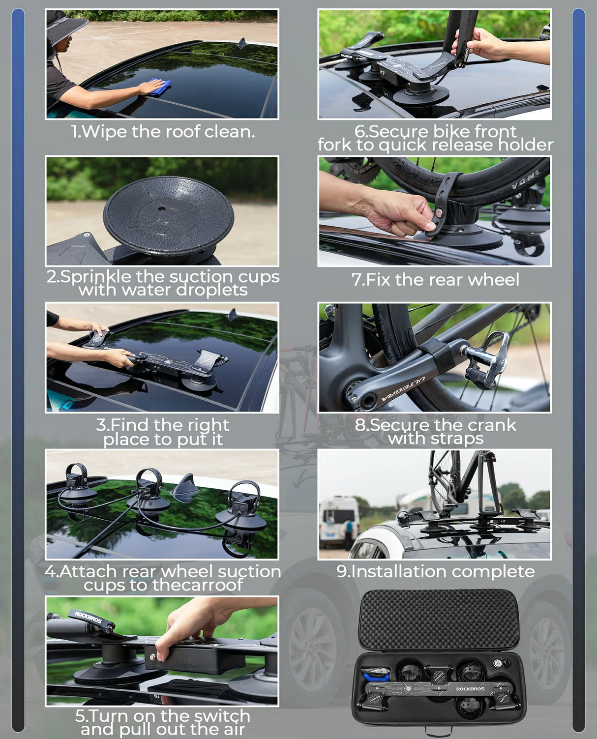 electric suction cup car roof bike rack for 3 bikes quick release aluminium alloy mount