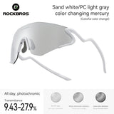 Photochromic Cycling Sunglasses with UV400 Protection#Color_White