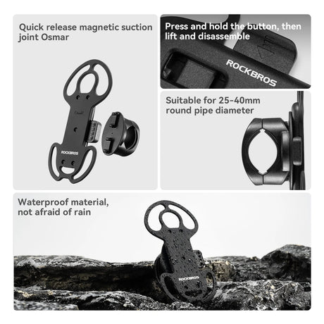 ROCKBROS Magnetyczny Uchwyt Rowerowy na Telefon – Szybkie Mocowanie Uchwyty na telefon