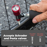 ROCKBROS mini bicycle pump with barometer Presta & Schrader valve