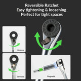 ROCKBROS Zestaw Naprawczy Klucz z Grzechotką Stal S2 -TG-8602 Narzędzia do naprawy roweru