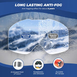 ROCKBROS ROCKBROS Okulary Narciarskie Gogle, Polaryzacyjne, Przeciwmgielne, Jasne i Szerokie Widzenia, Niełatwe do Złamania, Regulowany Pałąk, Wygodne, Uniwersalne, Niebieski Gogle narciarskie