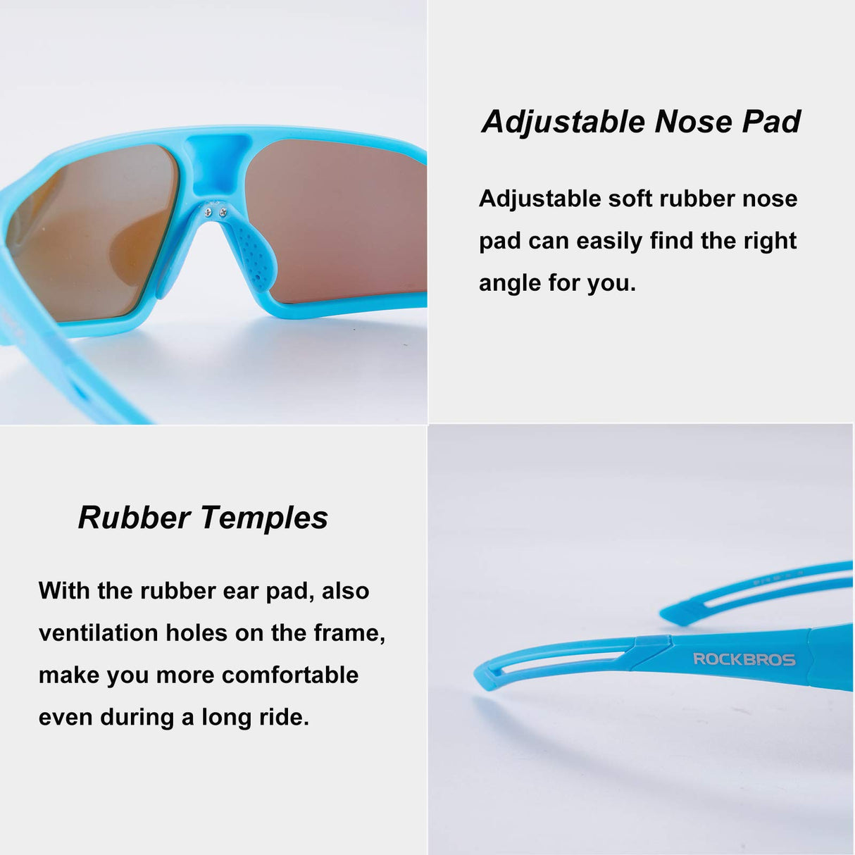 ROCKBROS ROCKBROS Sportowe Okulary Przeciwsłoneczne, Fotochromowe, Okulary Rowerowe z Ochroną UV400, Okulary Rowerowe do Aktywności na Świeżym Powietrzu,Jazda na Rowerze, Jazda Samochodem, Golf, Unisex Rękawiczki