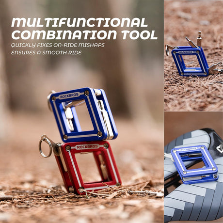 ROCKBROS Narzędzie 8 w 1 do Naprawy, Wielofunkcyjne, Przenośne Narzędzia do naprawy roweru