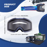 ROCKBROS ROCKBROS Okulary Narciarskie Gogle, Polaryzacyjne, Przeciwmgielne, Jasne i Szerokie Widzenia, Niełatwe do Złamania, Regulowany Pałąk, Wygodne, Uniwersalne, Niebieski Gogle narciarskie