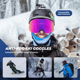 ROCKBROS ROCKBROS Okulary Narciarskie Gogle, Polaryzacyjne, Przeciwmgielne, Jasne i Szerokie Widzenia, Niełatwe do Złamania, Regulowany Pałąk, Wygodne, Uniwersalne, Niebieski Gogle narciarskie