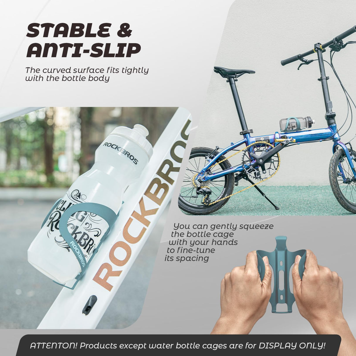 ROCKBROS ROCKBROS Uchwyt na Butelkę, Lekki, Prosta Instalacja, Uniwersalny, na Butelek, Parasol, Puszek, do Więszości Rowerów, Stabliny, Czarny, Niebieski, Czerwony, Zielony Uchwyty na bidon