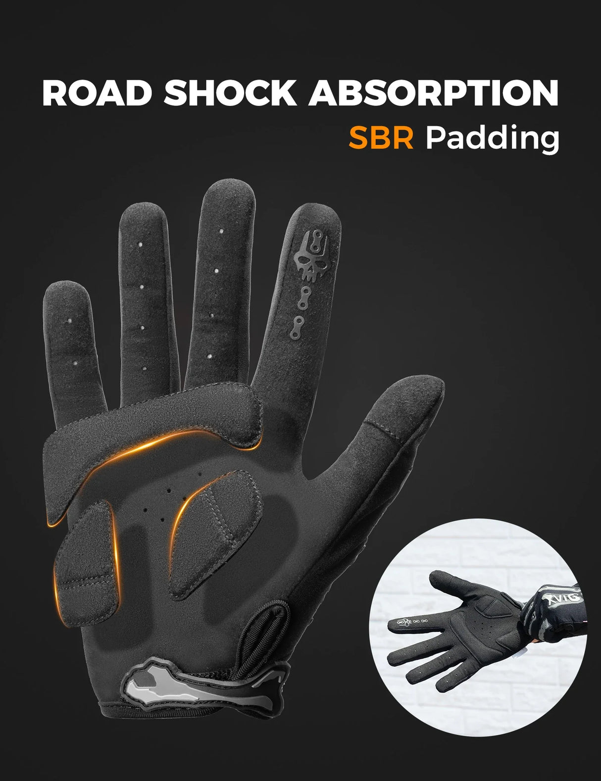 ROCKBROS Pełne Rękawiczki Rowerowe S426 z Amortyzacją SBR