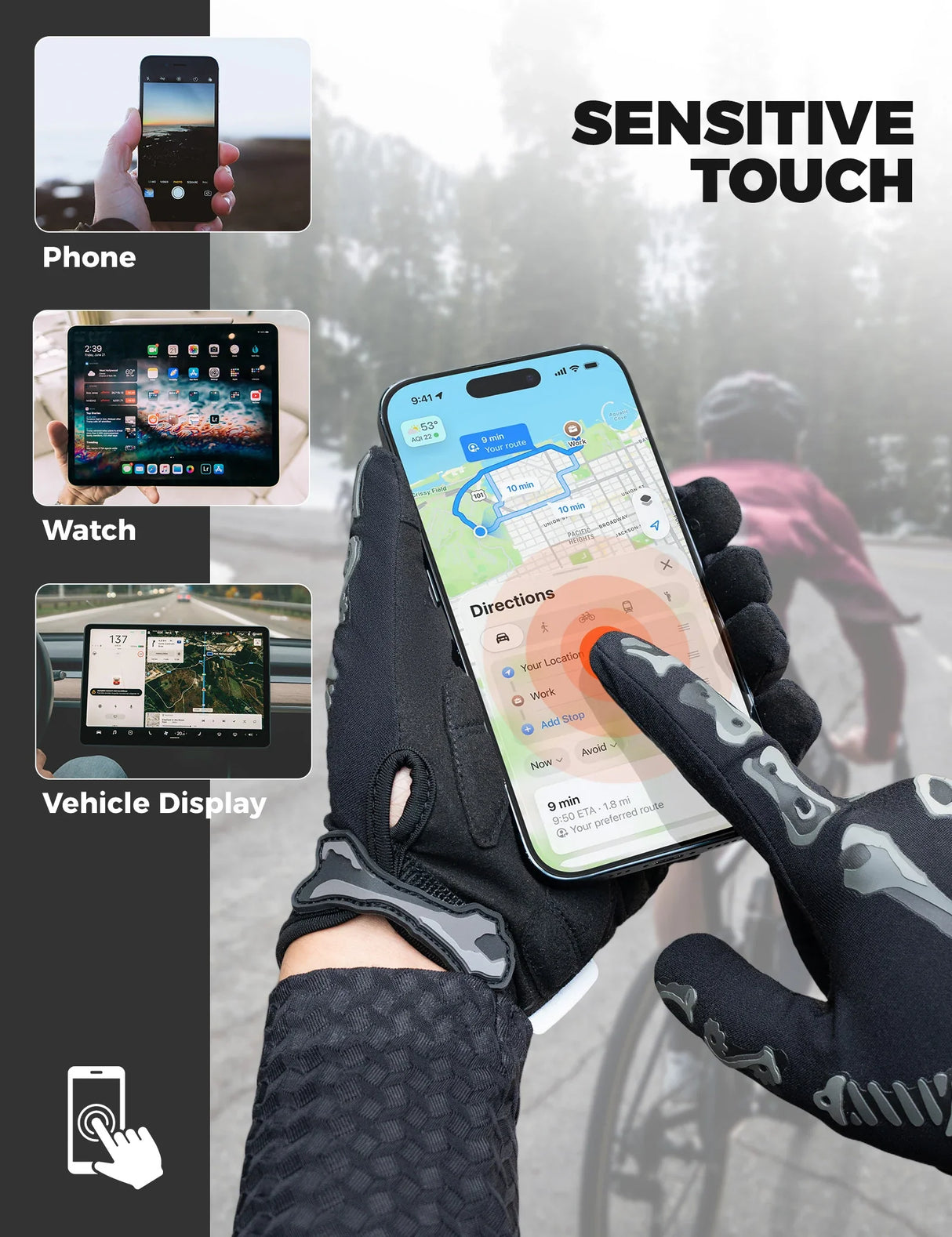 ROCKBROS Pełne Rękawiczki Rowerowe S426 z Amortyzacją SBR