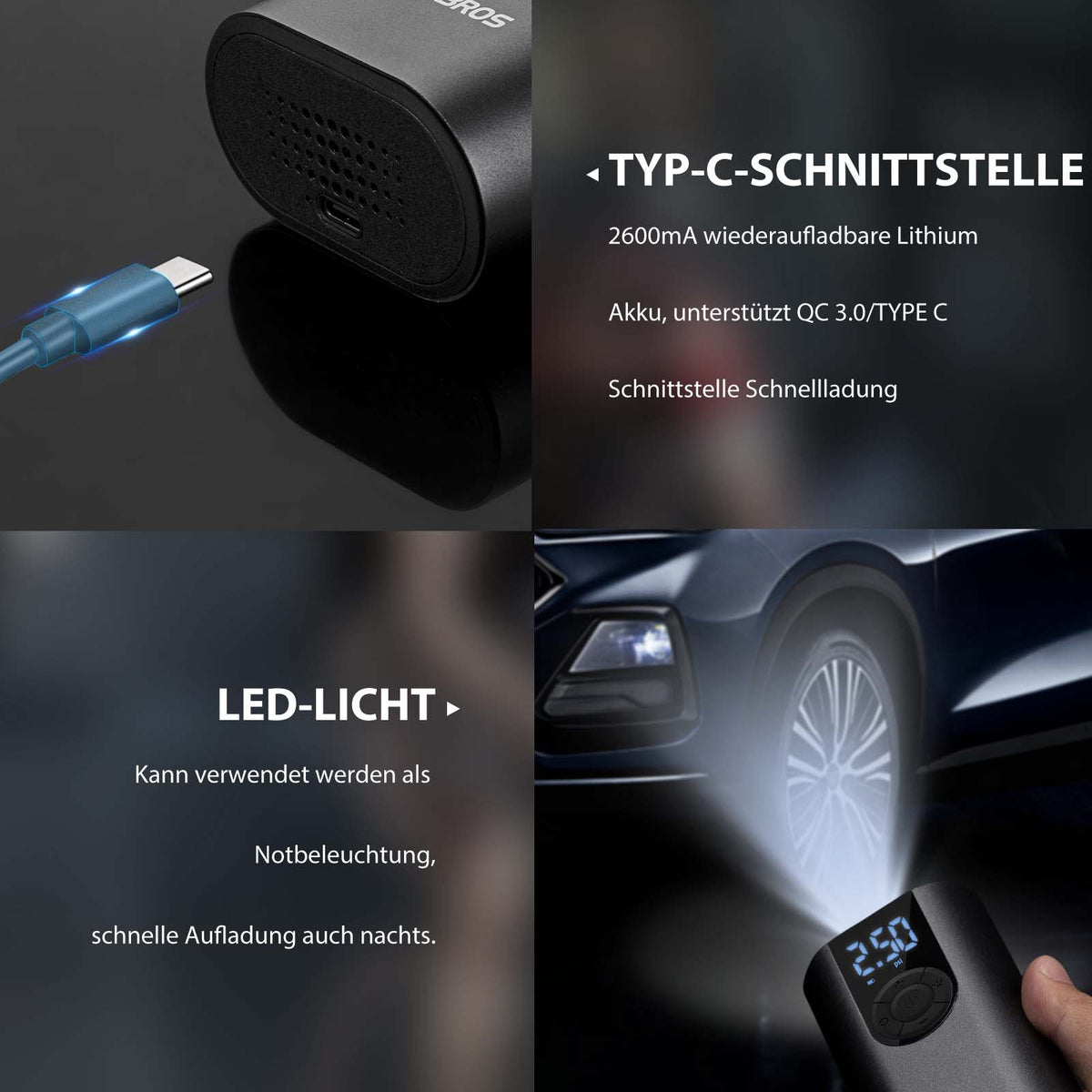ROCKBROS Elektryczna Pompka Rowerowa A8 150 PSI z Wyświetlaczem LCD Elektryczne pompki