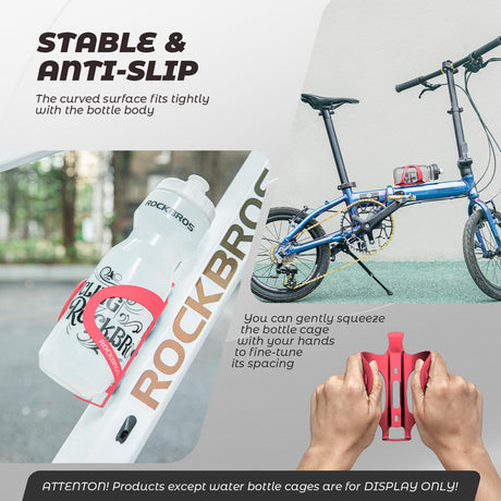 ROCKBROS ROCKBROS Uchwyt na Butelkę, Lekki, Prosta Instalacja, Uniwersalny, na Butelek, Parasol, Puszek, do Więszości Rowerów, Stabliny, Czarny, Niebieski, Czerwony, Zielony Uchwyty na bidon