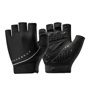 ROCKBROS S424 Half Finger Bike Gloves Breathable Cycling GlovesBlack M