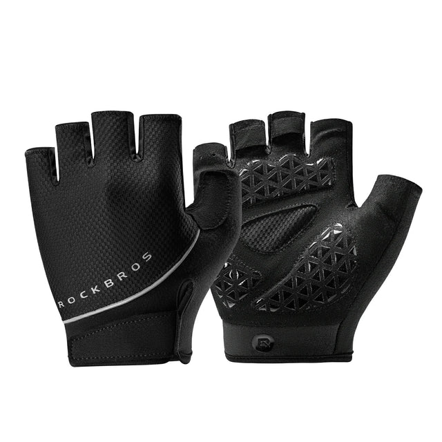 ROCKBROS S424 Half Finger Bike Gloves Breathable Cycling GlovesBlack M