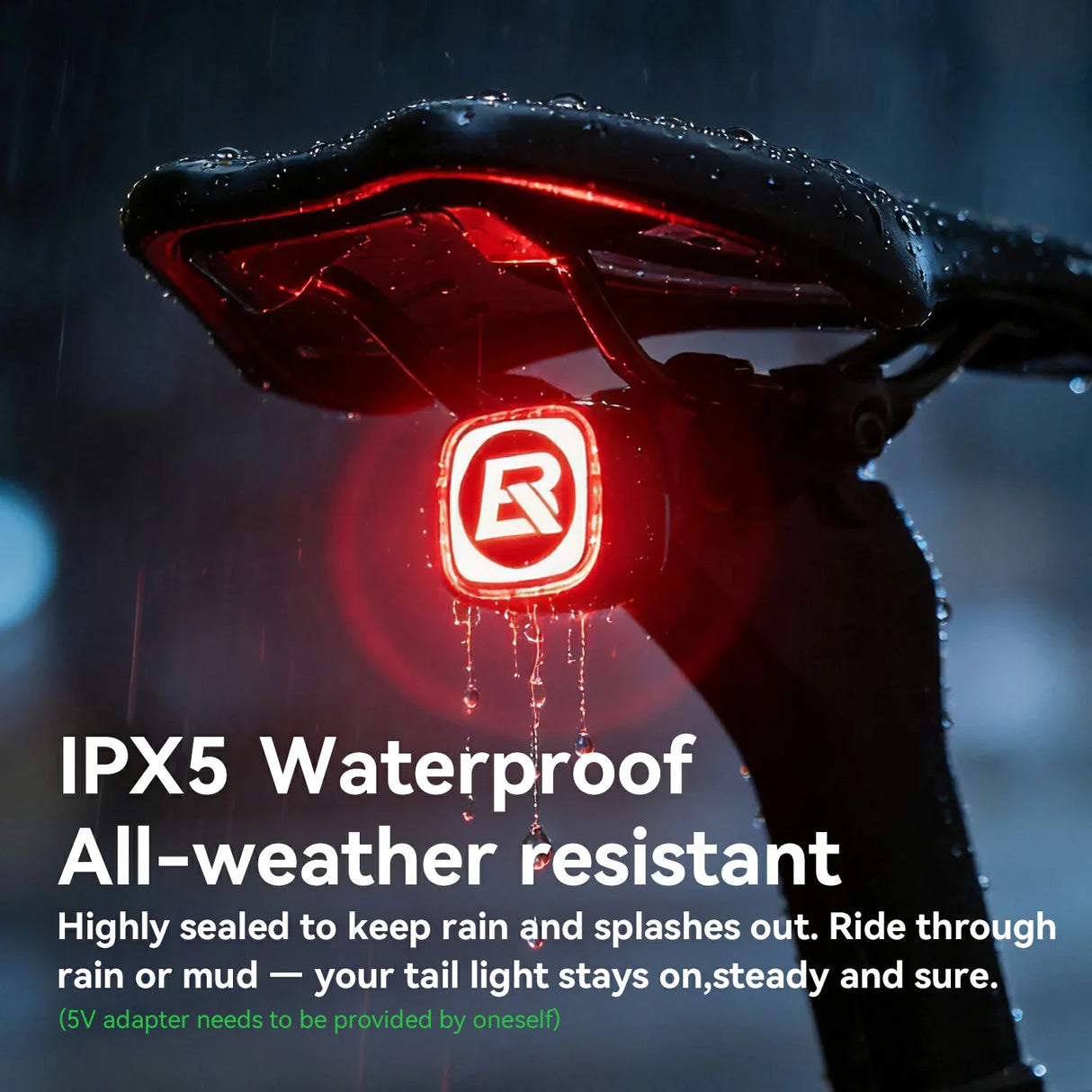 ROCKBROS Lampka Rowerowa Tylna Emoji z Inteligentnym Czujnikiem Hamowania-Q2MAX Światła rowerowe