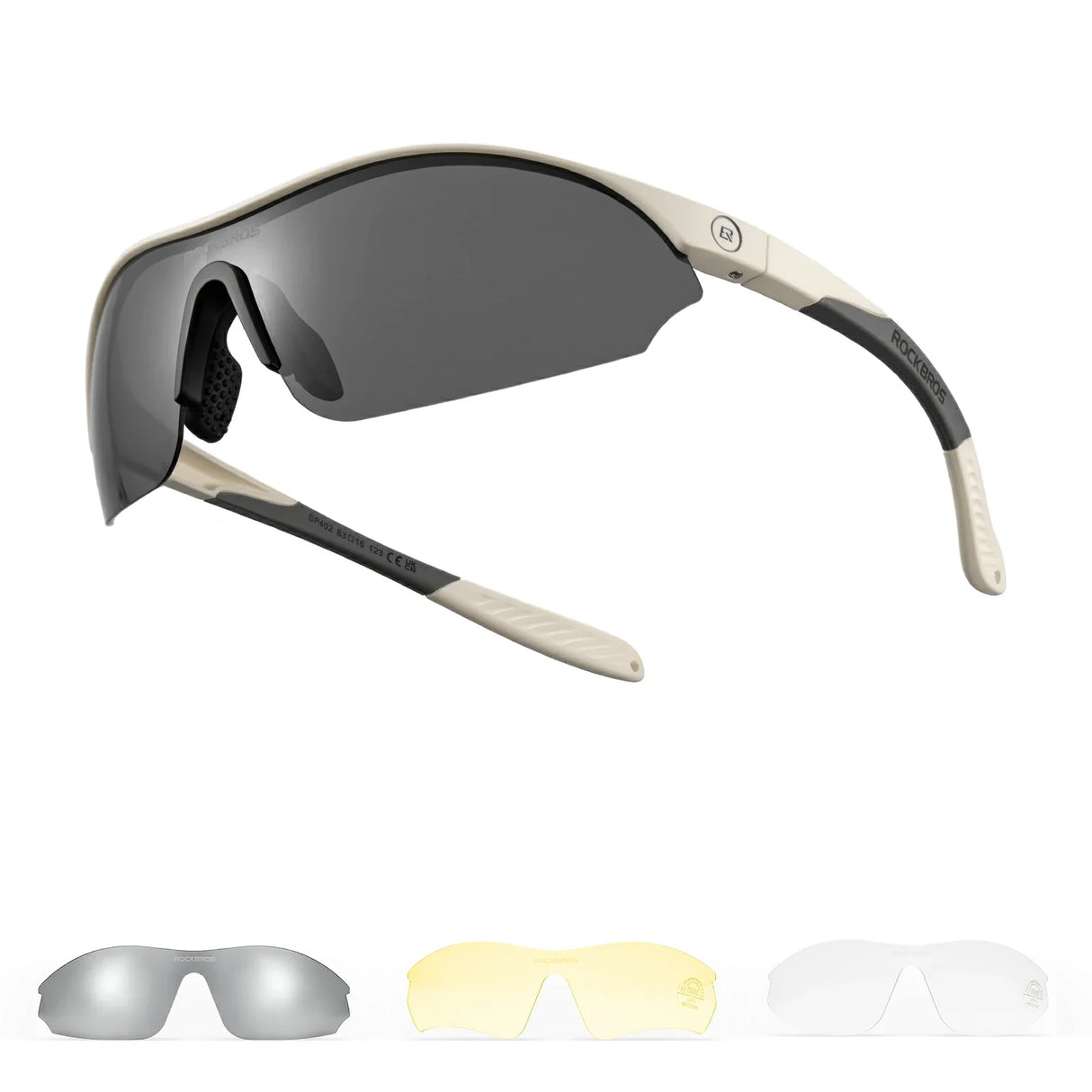 ROCKBROS Lekkie Okulary Sportowe z 3 Wymiennymi Soczewkami – SP402 Okulary i gogleTytanowy