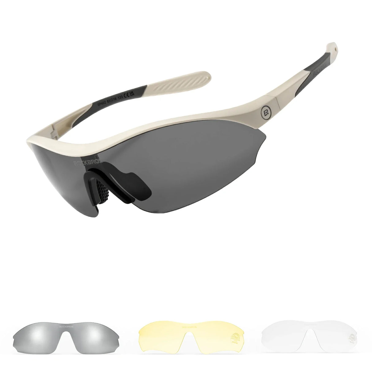 ROCKBROS Lekkie Okulary Sportowe z 3 Wymiennymi Soczewkami – SP402 Okulary i gogle