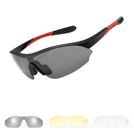 ROCKBROS Lekkie Okulary Sportowe z 3 Wymiennymi Soczewkami – SP402 Okulary i gogle
