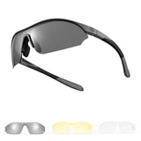 ROCKBROS Lekkie Okulary Sportowe z 3 Wymiennymi Soczewkami – SP402 Okulary i gogleSzary