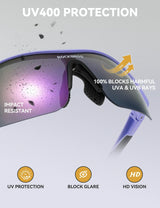 ROCKBROS Lekkie Okulary Sportowe z 3 Wymiennymi Soczewkami – SP402 Okulary i gogle