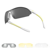 ROCKBROS Lekkie Okulary Sportowe z 3 Wymiennymi Soczewkami – SP402 Okulary i gogleBiały